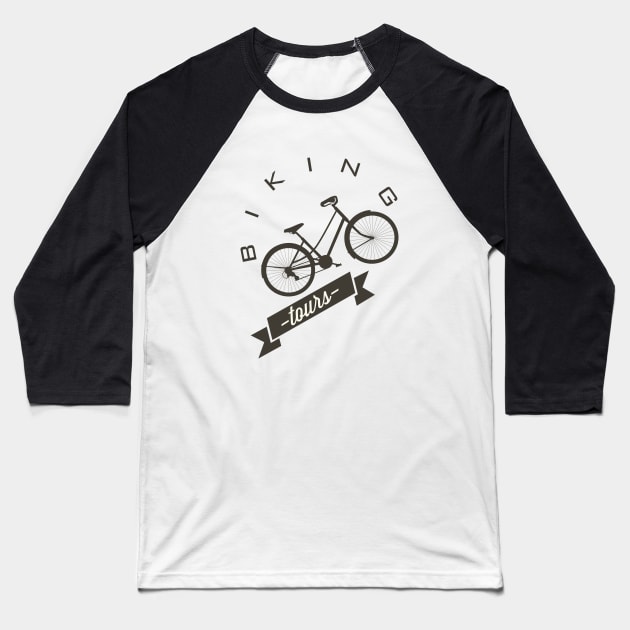 Biking Tours Baseball T-Shirt by p308nx